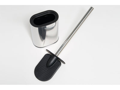 Corby Sana Toilet Brush & Holder in Polished Steel & Black by Corby of Windsor (Corby-25728)