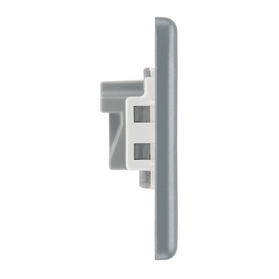 BG MC529 Metal Clad | 1 Gang 5A Unswitched Round Pin Socket by British General (BG-MC529)