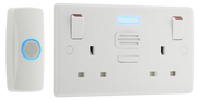 BG Electrical 822BELL Moulded White Round Edge 2 Gang 13A Door Chime Switched Socket by British General (BG-822BELL-Shopify-SA_1)