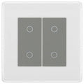 BG Nexus White Moulded Double Master Touch Dimmer Switch - Grey Insert