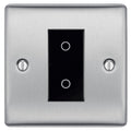 BG Nexus Brushed Steel Single Secondary Touch Dimmer Switch Black Insert NBSTDS1B