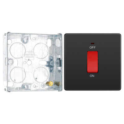 BG Evolve Black Chrome 45A DP Single Plate + Neon PCDBC74B with 25mm Steel Back Box