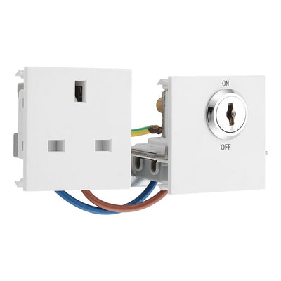 BG Part M 13A Double Pole Key Controlled Socket Graphite - White Insert