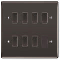 BG Black Nickel 7 Gang Intermediate Custom Grid Light Switch with Back Box Included