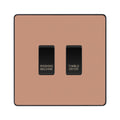 BG Evolve Polished Copper Custom Appliance Grid Switch 2 Gang Screwless
