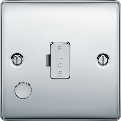 BG NPC55 Nexus Metal Polished Chrome 13A Flex Output Unswitched Fused Spur Unit
