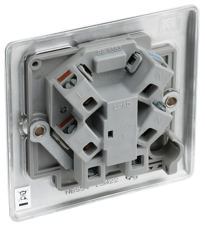 BG NBS54 Nexus Metal Brushed Steel 13A Unswitched Fused Spur Unit