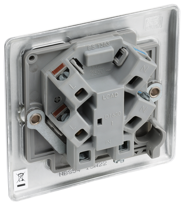 NBS54 Back - This 13A fused and unswitched connection unit from British General provides an outlet from the mains containing the fuse ideal for spur circuits and hardwired appliances.