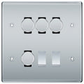 BG Nexus Polished Chrome 6 Gang Switch 4x Trailing Edge LED Dimmer, 1x Intermediate, 1x 2-Way Switch