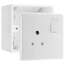BG Electrical 5A Switched Round Pin Socket White & 50mm Pattress Back Box by British General (BG-829S+877)
