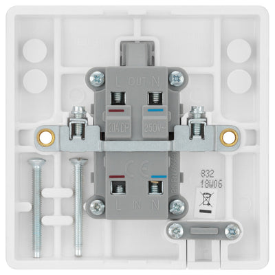 BG 832 Moulded Round Edge | White | 1 Gang 20A 2 Pole Flex Outlet Switch by British General (BG-832)