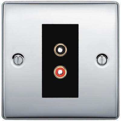 BG Nexus Polished Chrome Euro Module RCA X 2 Outlet NPCRCA2B by British General (BG-NPCRCA2B)