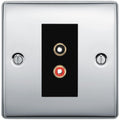 BG Nexus Polished Chrome Euro Module RCA X 2 Outlet NPCRCA2B
