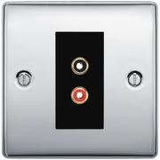 BG Nexus Polished Chrome Euro Module RCA X 2 Outlet NPCRCA2B by British General (BG-NPCRCA2B)