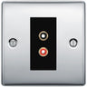 BG Nexus Polished Chrome Euro Module RCA X 2 Outlet NPCRCA2B by British General (BG-NPCRCA2B)