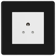 BG Flatplate Screwless Matt Black 2A Unswitched Socket FFB28MW by British General (BG-FFB28MW)