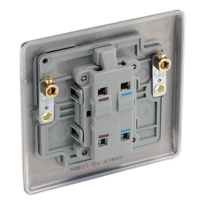 BG Nexus Antique Brass 1 Gang 20A 2 Pole Neon Switch NAB31 with 35mm Steel Back Box