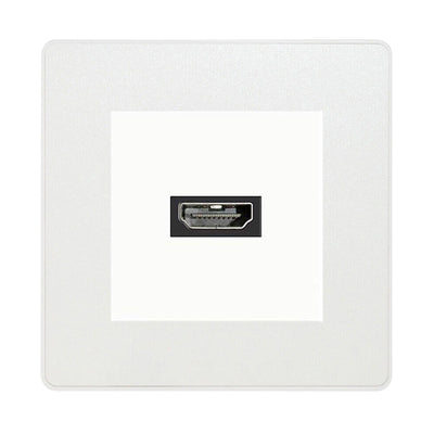BG Evolve Pearlescent White PCDCLHDMIW 1 Gang Single HDMI Socket by British General (BG-PCDCLEMS2W+EMHDMIW)