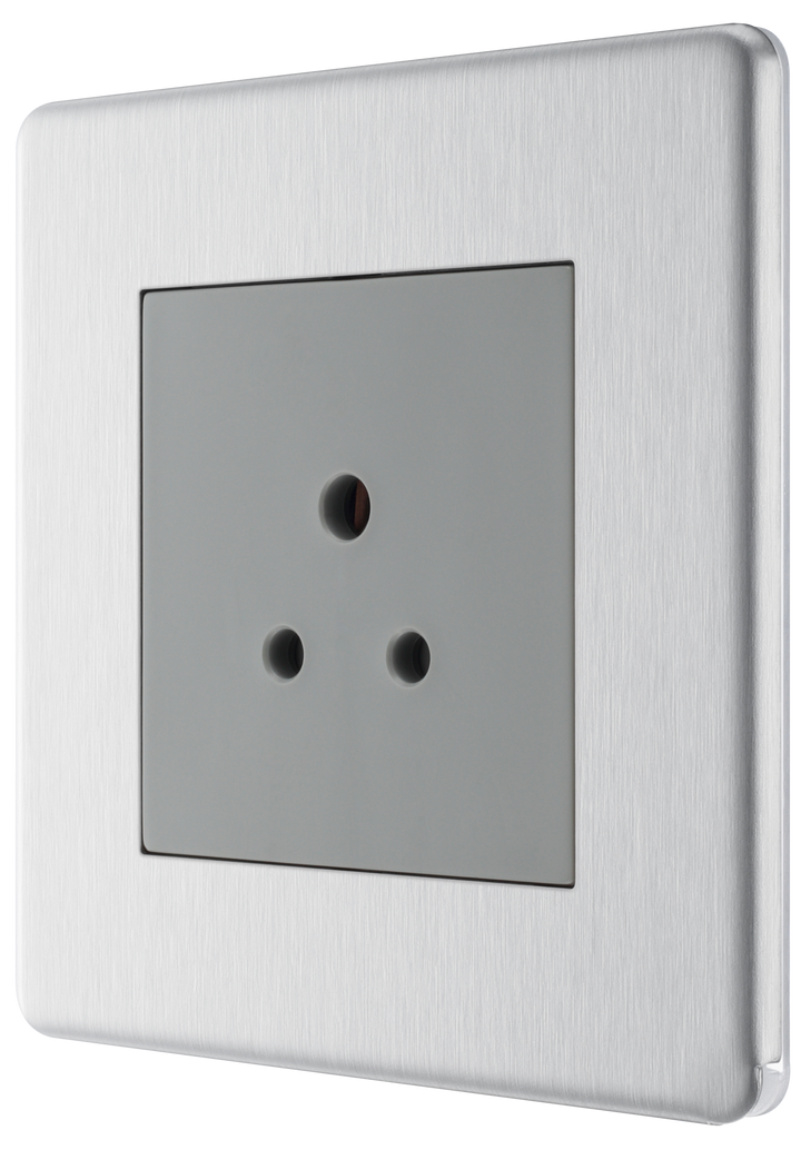 FBS28G Front - This 2A round pin socket from British General can be used to connect low power appliances and can be used to connect lamps to a lighting circuit.