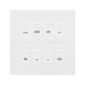 BG Evolve Pearlescent White Custom Appliance Grid Switch 8 Gang Screwless