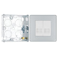 BG Screwless Polished Chrome 2 Gang Master Telephone Socket FPCBTM2 with 25mm Steel Back Box
