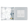 BG Screwless Polished Chrome 2 Gang Master Telephone Socket FPCBTM2 with 25mm Steel Back Box