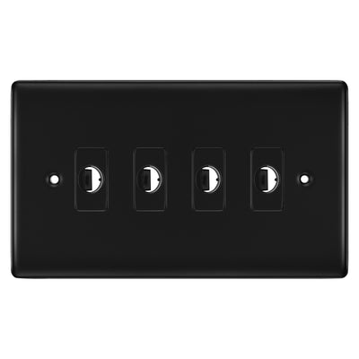BG Nexus Metal Matt Black 4 Gang Flex Outlet Socket