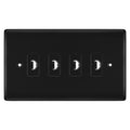 BG Nexus Metal Matt Black 4 Gang Flex Outlet Socket