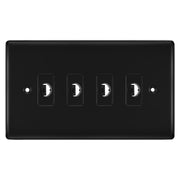 BG Nexus Metal Matt Black 4 Gang Flex Outlet Socket by British General (BG-NEXUS-MB-4G-FLEX-OUTLET-SOCKET)
