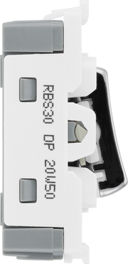 BG RBS30 Nexus Grid Brushed Steel 20A 2 Pole Switch Module