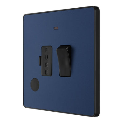 BG Evolve Matt Blue 13A Switched Spur + Neon PCDDB52B with 35mm Steel Back Box