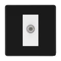 BG Screwless Matt Black Satellite Socket FFB64W
