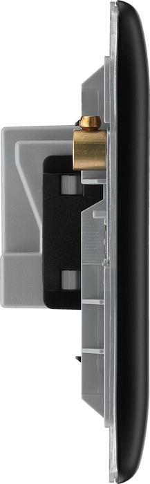 BG NFB24B Nexus Metal Matt Black 2G 13A Unswitched Socket Black Insert