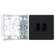 BG Evolve Matt Black 2 Gang 20A 16AX 2 Way Light Switch PCDMB42B with 35mm Steel Back Box