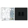 BG Evolve Matt Black 2 Gang 20A 16AX 2 Way Light Switch PCDMB42B with 35mm Steel Back Box by British General