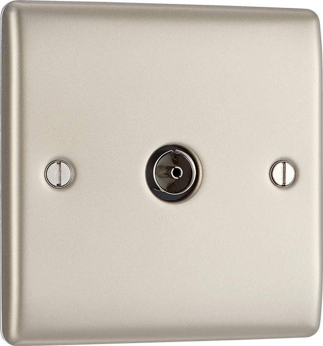 NPR60 Front - This single coaxial socket from British General can be used for TV or FM aerial connections.