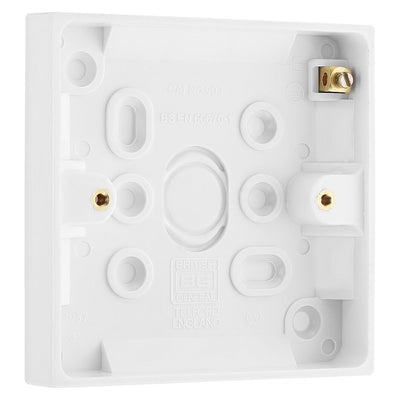 BG 903 Moulded Square Edge | White | 19mm | 1 Gang Plate Switch Pattress