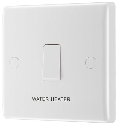 BG 832WH Moulded Round Edge | 20A DP Switch Flex Outlet 'Water Heater' Switch by British General (BG-832WH)