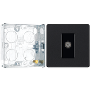BG Evolve Matt Black Single Co-Axial Socket PCDMB60B with 25mm Steel Back Box by British General