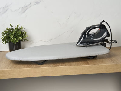 Corby Sutton Table Top Ironing Centre in Light Grey with Sherwood 2000W Steam Iron - UK Plug