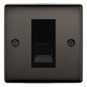 BG Nexus Black Nickel Single IDC Secondary Telephone Socket - Black Insert by British General (BG-NBNBTS1B)