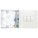 BG Evolve Pearlescent White 20A 16AX 2-Way Triple Light Switch PCDCL43W with 25mm Steel Back Box