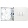 BG Evolve Pearlescent White 20A 16AX 2-Way Triple Light Switch PCDCL43W with 25mm Steel Back Box