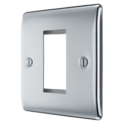 BG Nexus Polished Chrome Single Secondary Telephone Socket, Screw Terminal - Black Insert