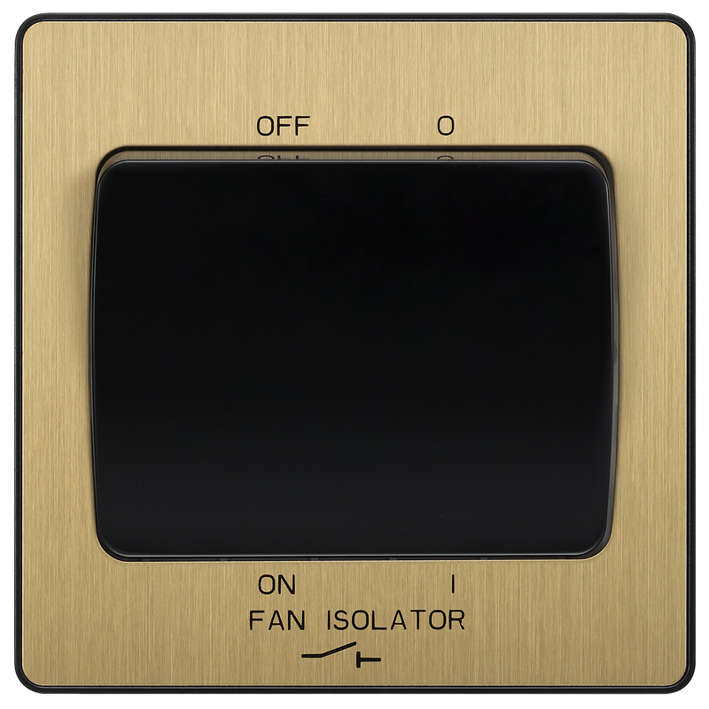 BG Evolve PCDSB15B Satin Brass 10A 3 Pole Fan Isolator-Black Insert