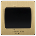 BG Evolve PCDSB15B Satin Brass 10A 3 Pole Fan Isolator-Black Insert