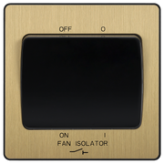 BG Evolve PCDSB15B Satin Brass 10A 3 Pole Fan Isolator-Black Insert by British General (BG-PCDSB15B)