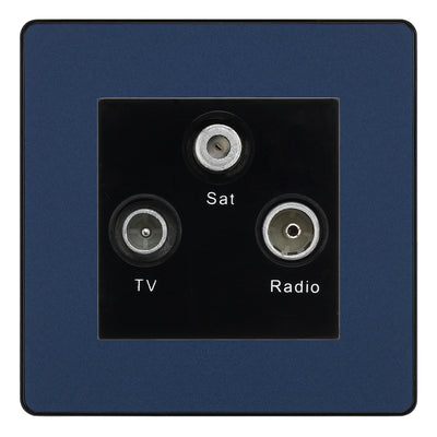 BG Evolve Matt Blue TV/FM/SAT Socket PCDDBTRIB by BG Evolve (BG-PCDDBTRIB)