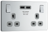 BG FPC22U3G Nexus Screwless Flat-Plate Double Switched Plug Socket Polished Chrome Grey Insert 2 USB 3.1A by British General (BG-FPC22U3G-Shopify-SA_1)