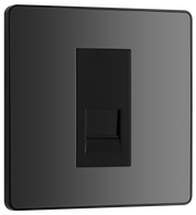BG PCDBCBTS1B Black Chrome Evolve 1 Gang Secondary Telephone Outlet - Black Insert by British General (BG-PCDBCBTS1B-Shopify-SA_1)
